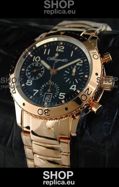 Breguet Aeronavale Swiss Replica Watch in Pink Gold