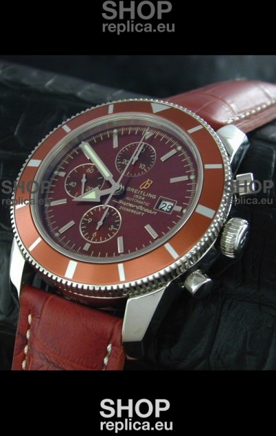 Breitling Superocean Swiss Replica Watch in Brown Dial