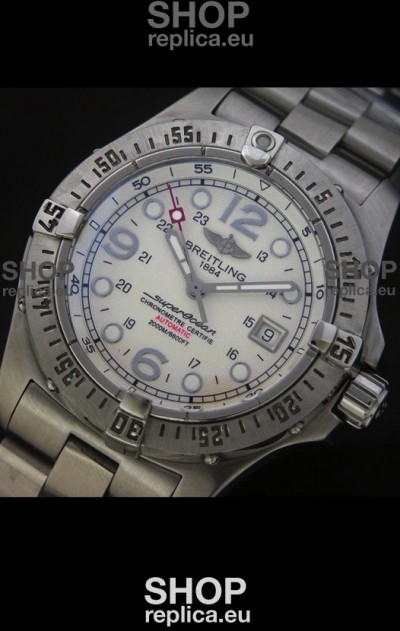 Breitling Superocean Swiss Replica Watch in White Dial