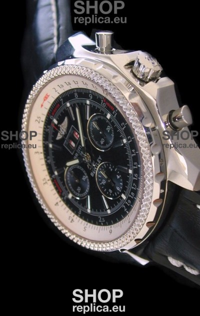 Breitling Bentley 6.75 in Swiss Replica Watch in Black Dial