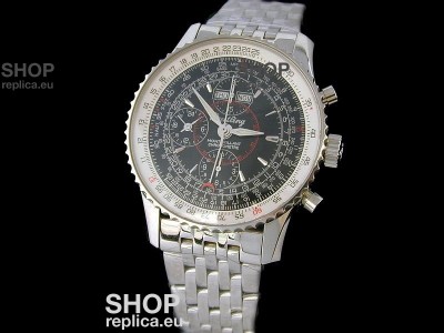 Breitling Navitimer World Swiss Replica Watch in Black Dial