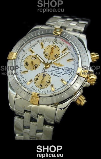 Breitling Windrider Swiss Replica Watch in Two Tone White Dial