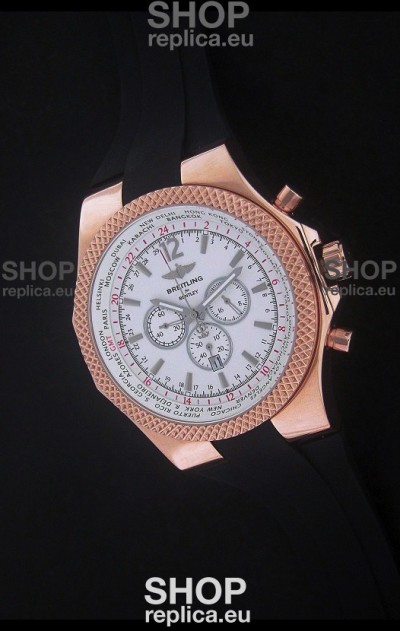 Breitling Bentley Chronograph Japanese Replica Watch in White Dial