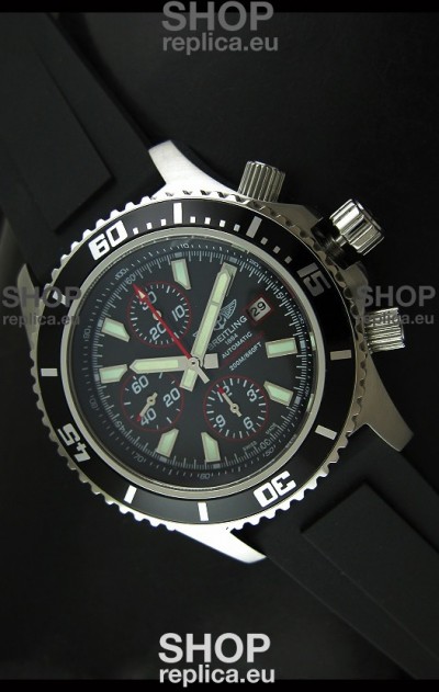 Breiting Superocean Chronograph Swiss Replica Watch in Black Dial - 1:1 Mirror Replica 