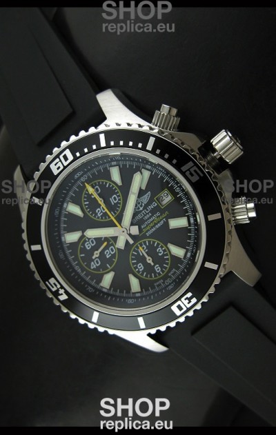 Breiting Superocean Chronograph Swiss Replica Watch in Black Dial - 1:1 Mirror Replica