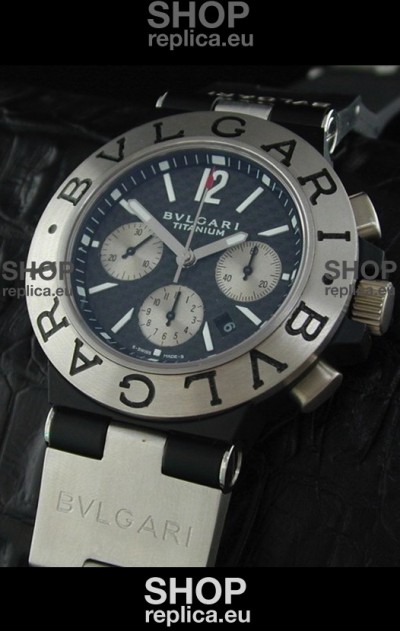 Bvlgari Fabrique en Suisse Swiss Replica Titanium Watch in Black Dial