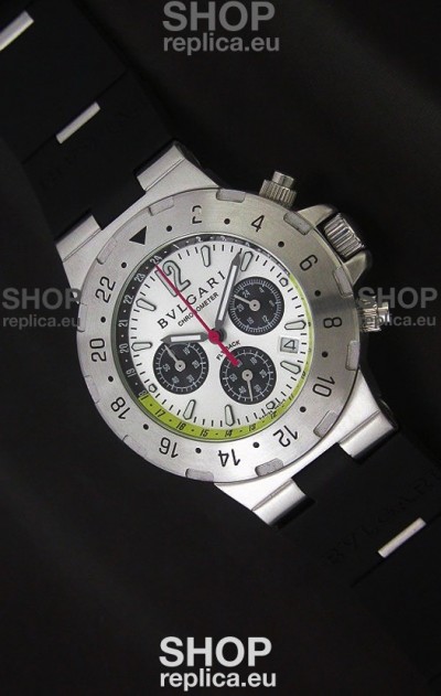 Bvlgari Diagono Chrono Swiss Replica Watch in White Dial