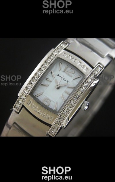 Bvlgari Assioma Japanese Replica Quartz Watch in White Dial