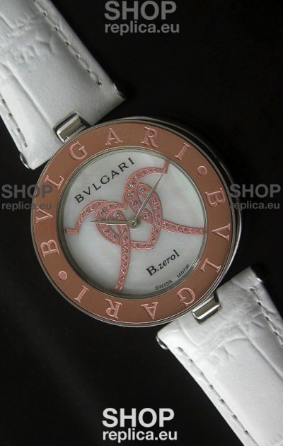 Bvlgari B.zerol Japanese Replica Quartz Watch in White Dial
