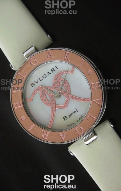 Bvlgari B.zerol Japanese Replica Quartz Watch in White Dial