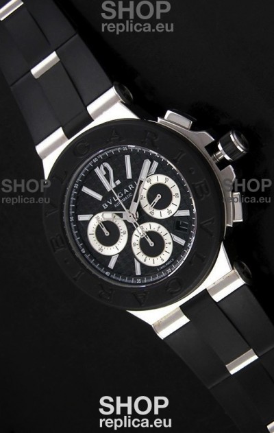 Bvlgari Diagono Swiss Replica Watch in Black Dial