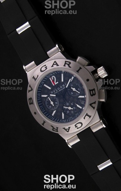 Bvlgari CH35 S Aluminium Japanese Replica Quartz Watch in Black Dial