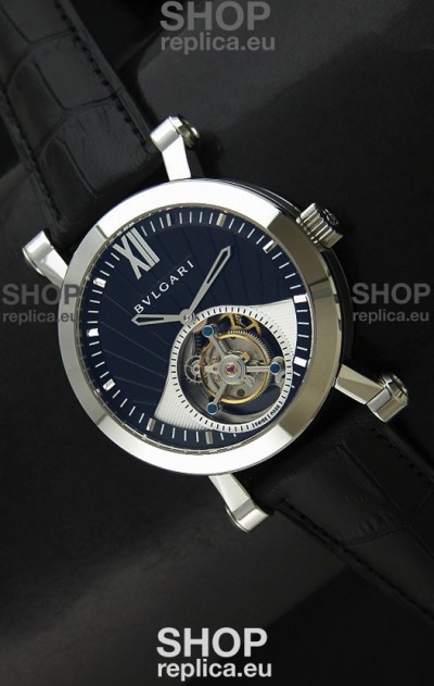 Bvlgari Sotirio Swiss Replica Tourbillon Watch in Blue Dial