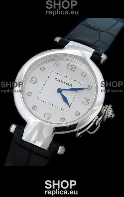 Cartier Pasha de Swiss Replica Automatic Watch in White Dial