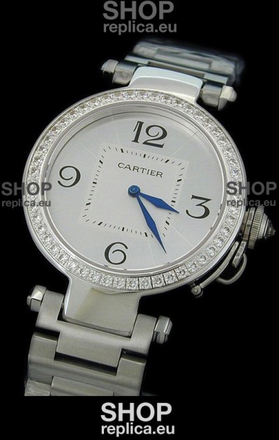 Cartier Pasha de Swiss Replica Automatic Watch in White Dial