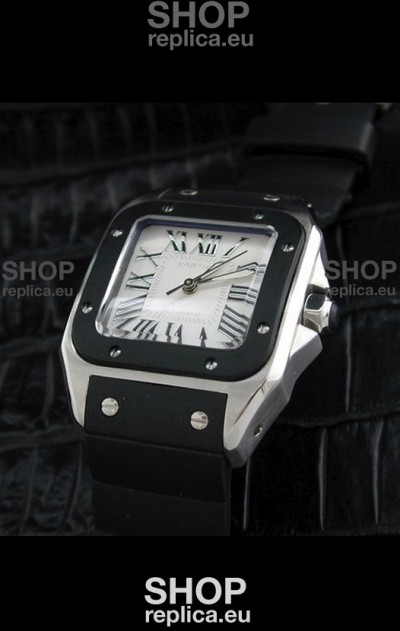 Cartier Santos Swiss Replica Watch in White Dial