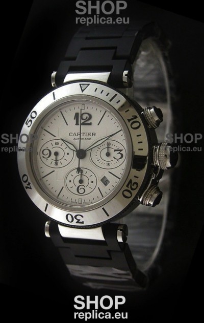 Cartier Pasha de Swiss Replica Watch in White Dial