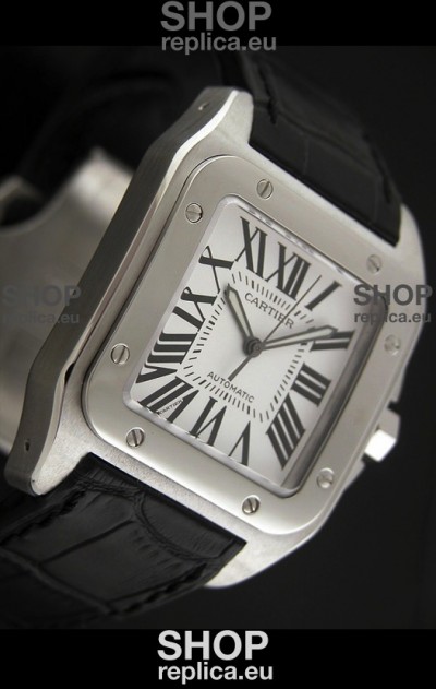 Cartier Santos Swiss Replica Watch in White Dial