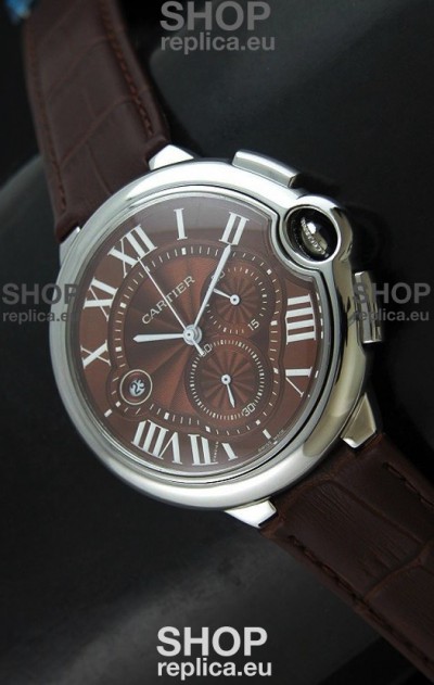 Cartier Ballon de Japanese Replica Watch in Brown Dial