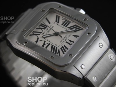 Cartier Santos Swiss Replica Watch in White Dial