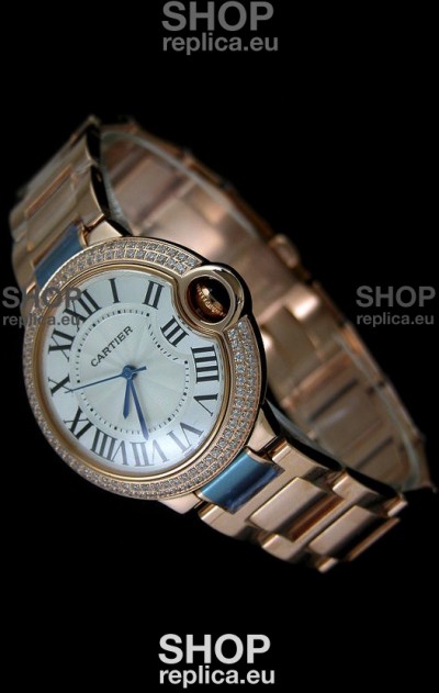 Cartier Balon de Swiss Replica Watch in White Dial