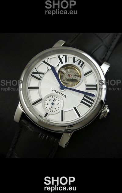 Ballon De Cartier Flying Tourbillon Japanese Replica Watch - Black Strap