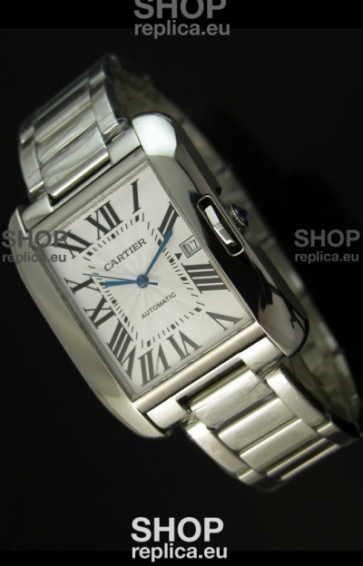 Cartier Tank Swiss Replica Watch in Stainless Steel Case