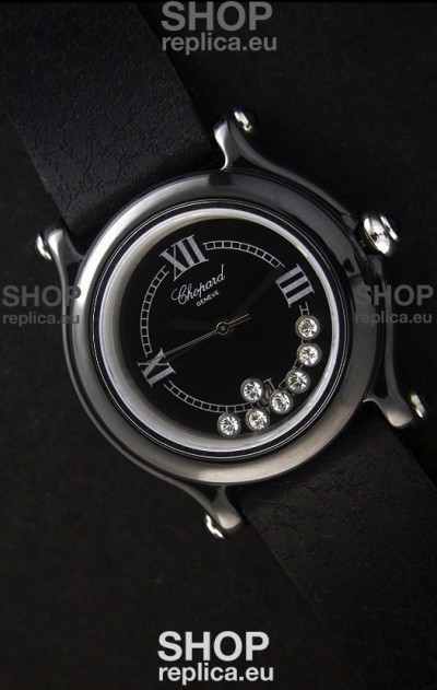 Chopard Happy Sport Japanese Replica Watch in Black Dial
