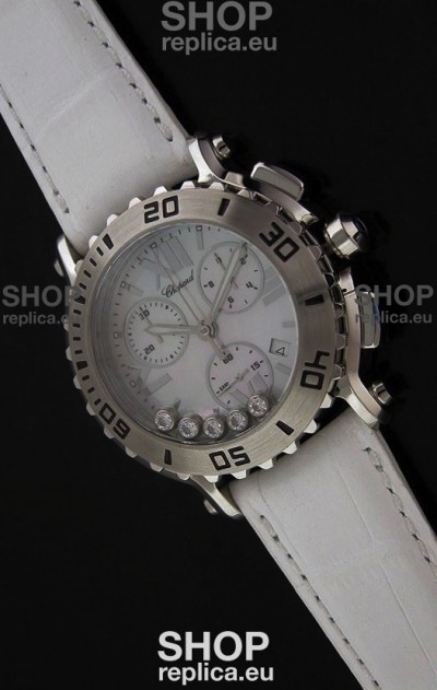 Chopard Happy Sport Swiss Replica Watch in White Strap