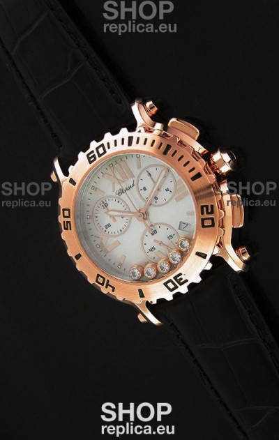 Chopard Happy Sport Swiss Replica Watch in Black Strap
