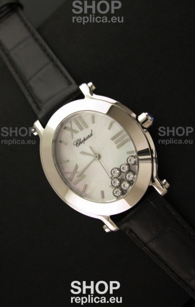 Chopard Happy Sport Ladies Japanese Replica Watch in Steel