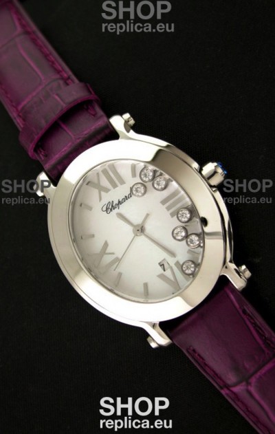 Chopard Happy Sport Ladies Japanese Replica Watch in Steel