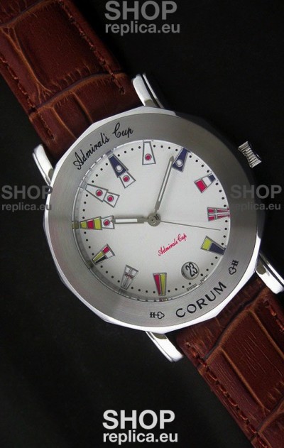 Corum Admiral's Cup Japanese Replica Watch in White Dial