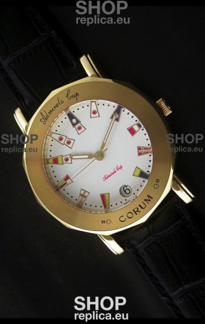 Corum Admiral's Cup Japanese Replica Watch in White Dial