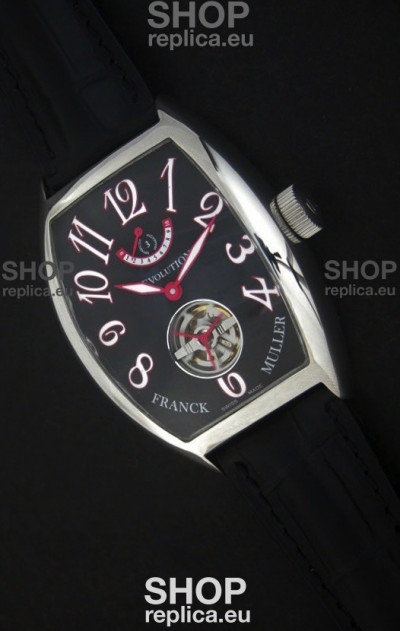 Franck Muller Tourbillon Japanese Replica Watch in Black Dial