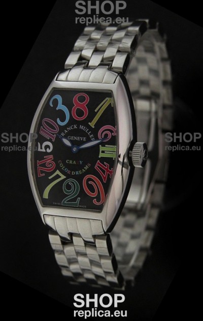 Franck Muller Crazy Color Dreams Japanese Replica Watch in Black Dial