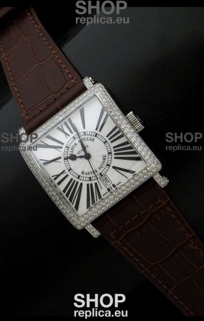 Franck muller Master Square Japanese Replica Watch in Brown Strap