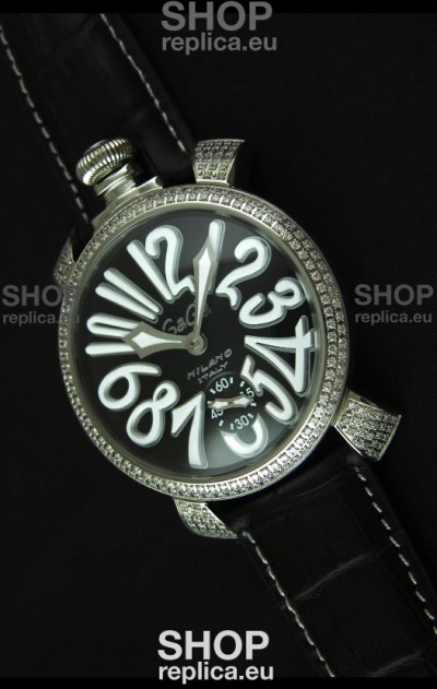 Gaga Milano Italy Manuale Replica Japanese Watch in White Markers