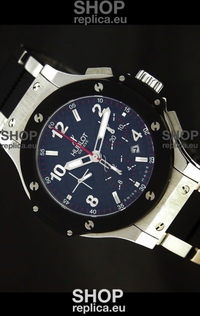 Hublot Big Bang Steel/Rubber Strap in Black Dial Ceramic Bezel