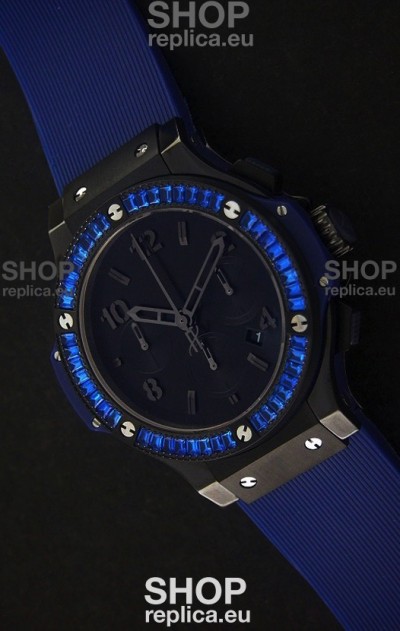 Hublot Big Bang Limited Edition All Black in Blue Dial