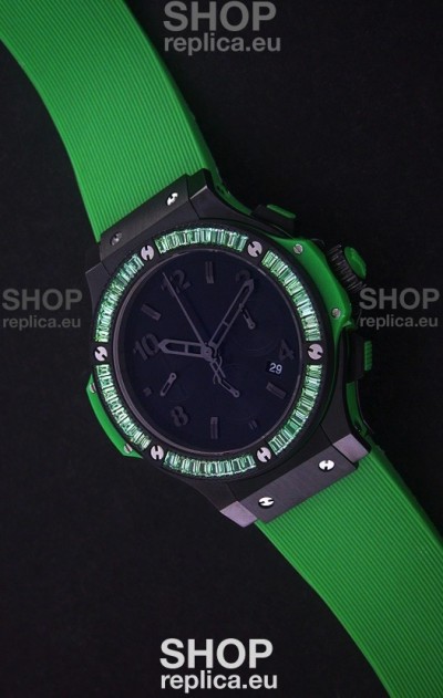 Hublot Big Bang Limited Edition All Black in Green Strap