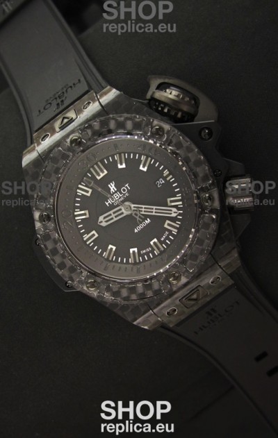 Hublot Diver 4000m Swiss Replica Watch Full Carbon Black Dial