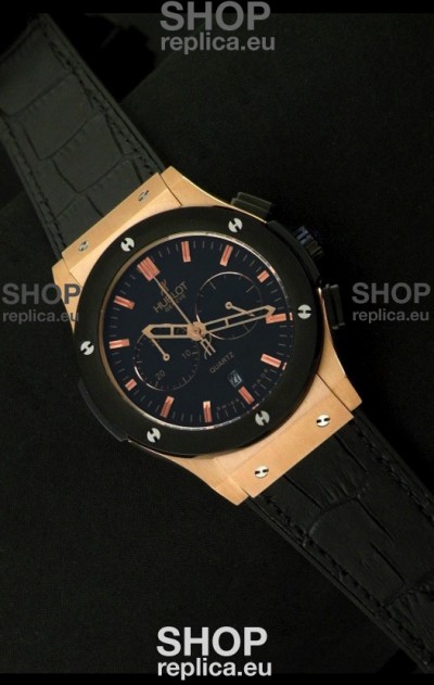 Hublot Big Bang Classic Fusion Chrono Quartz Watch with Ceramic Bezel