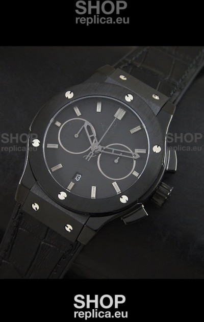 Hublot Big Bang Classic Fusion Swiss Replica PVD Watch in Black Strap