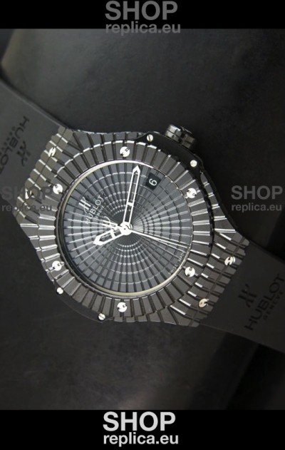 Hublot Caviar Full Black Ceramic Casing Swiss Replica Watch - 1:1 Mirror Replica Watch