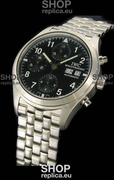 IWC Pilot Replica Watch in Black Dial