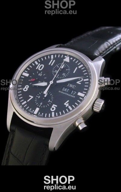 IWC Pilot Swiss Replica Watch in Black Dial