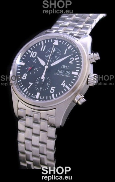 IWC Pilot Swiss Replica Watch in Black Dial