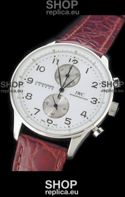 IWC Schaffhausen Japanese Replica Watch in White Dial