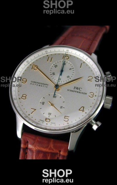 IWC Portuguese Chronograph Swiss Replica Watch in White Dial